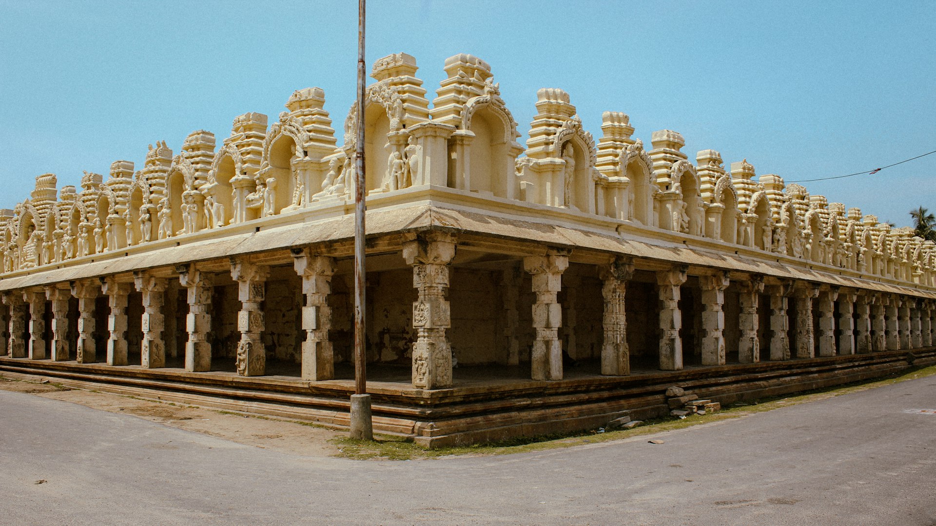 a building with columns