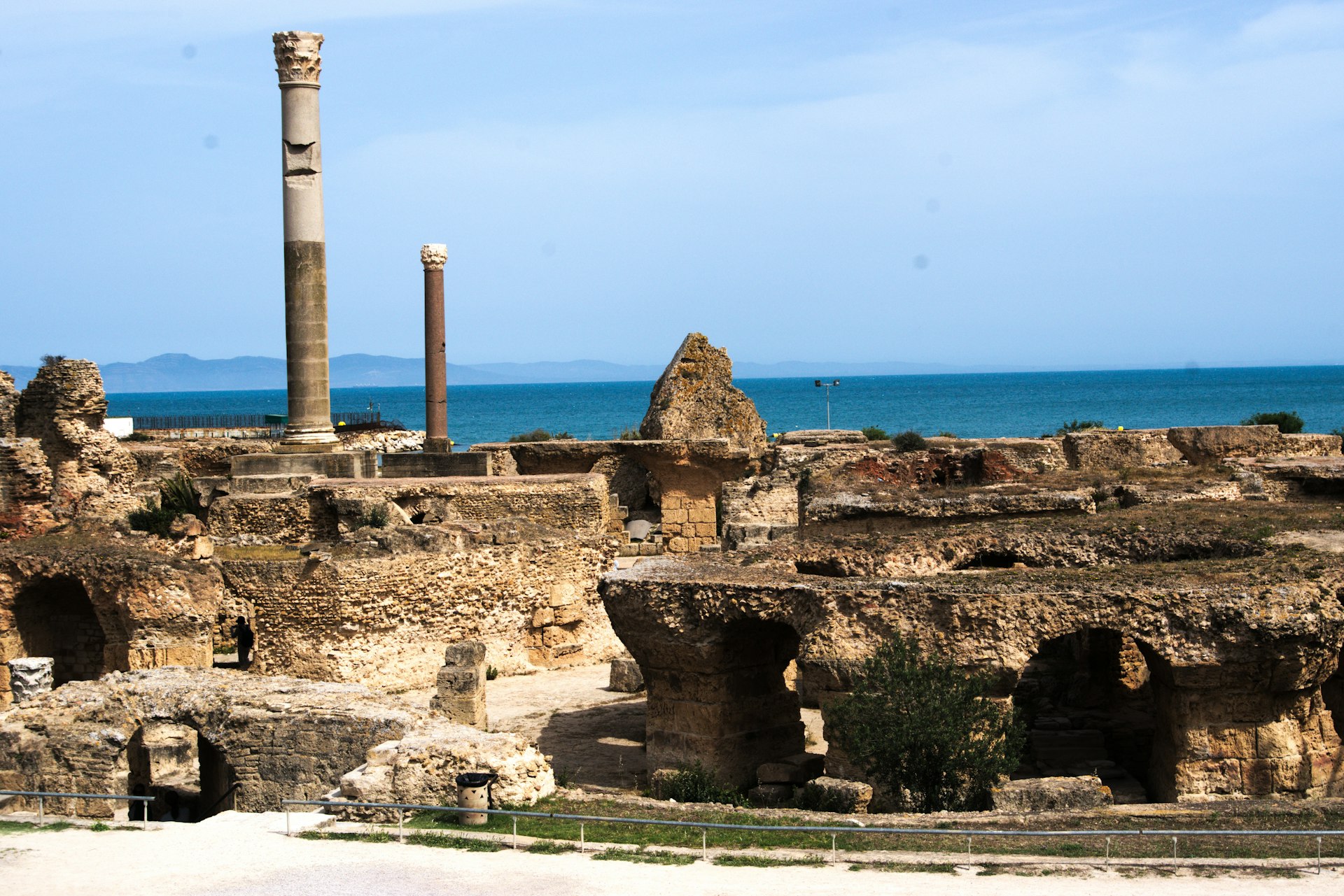 the ruins of a roman city near the ocean