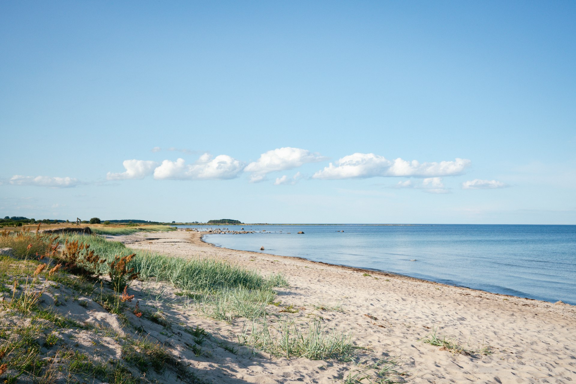 A view of a beach and a body of water