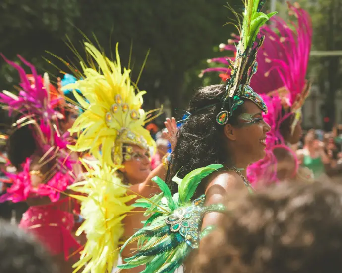a group of women wearing flower crowns