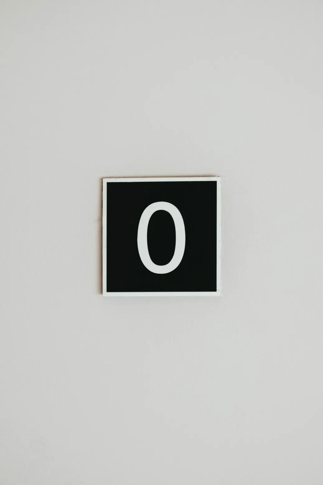 number Zero wall signage